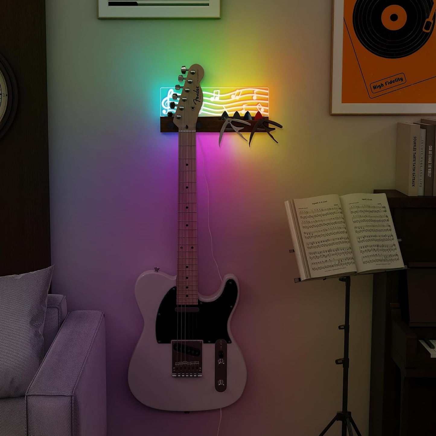 CoolGift Mart Accesorios de guitarra, soporte de pared para guitarr...