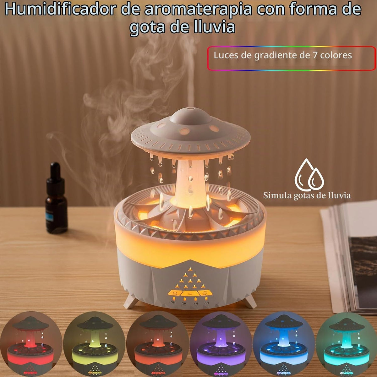 Humidificador de Gota de Lluvia para Dormitorio Habitación Grande -...