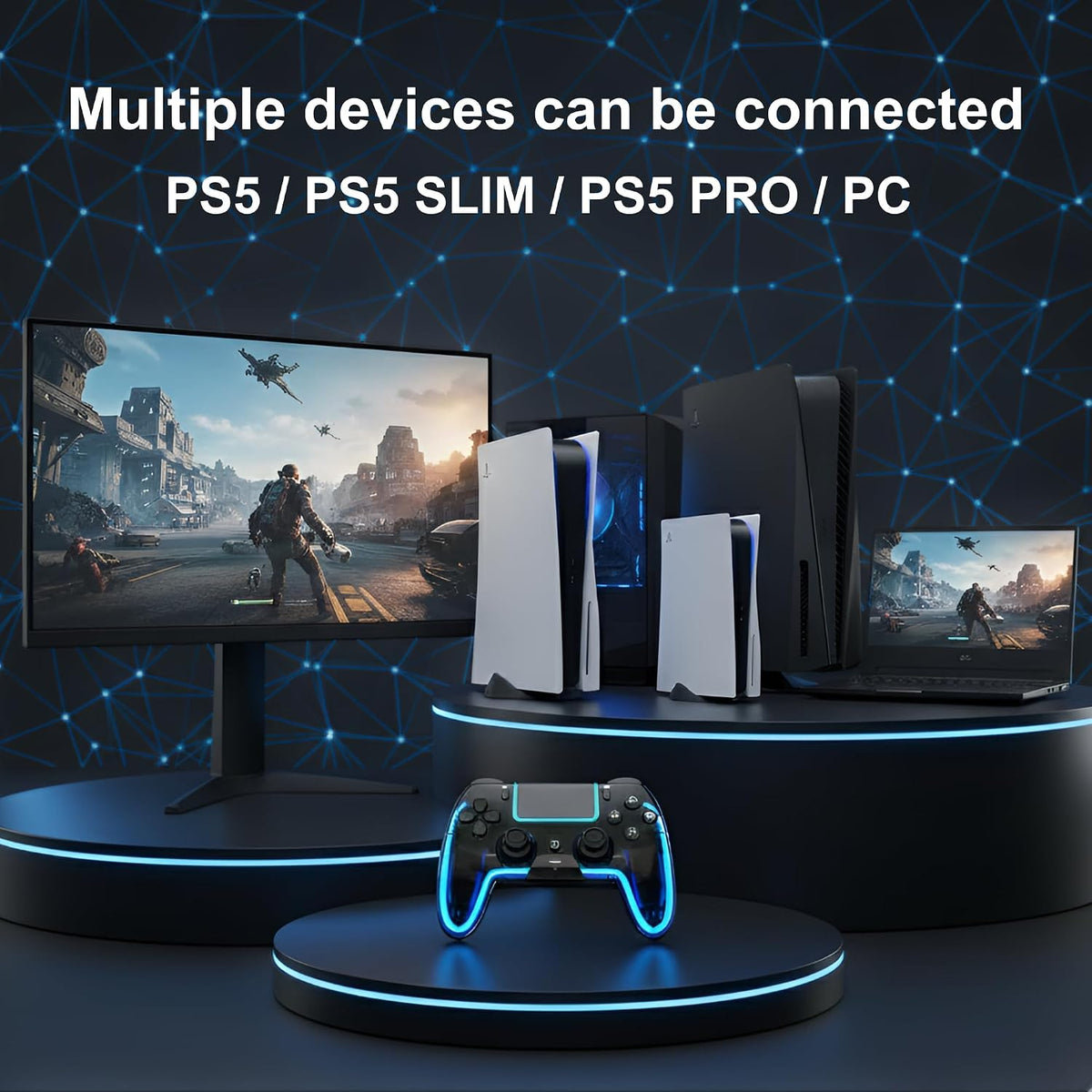 Controlador inalámbrico VioraTech para PS5 con joysticks de efecto...