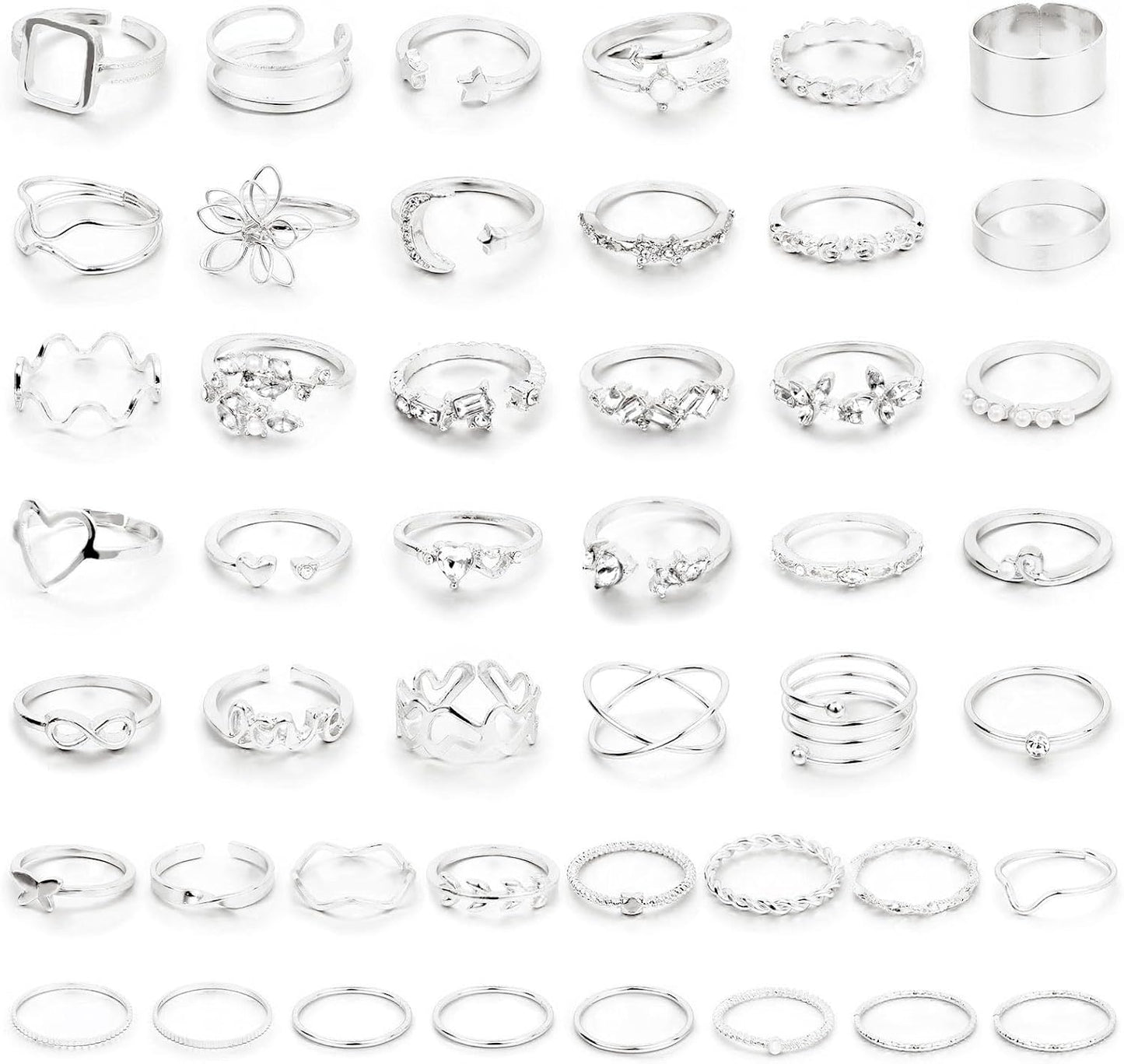CHICUTIE Juego de anillos dorados para nudillos para mujeres, apila...