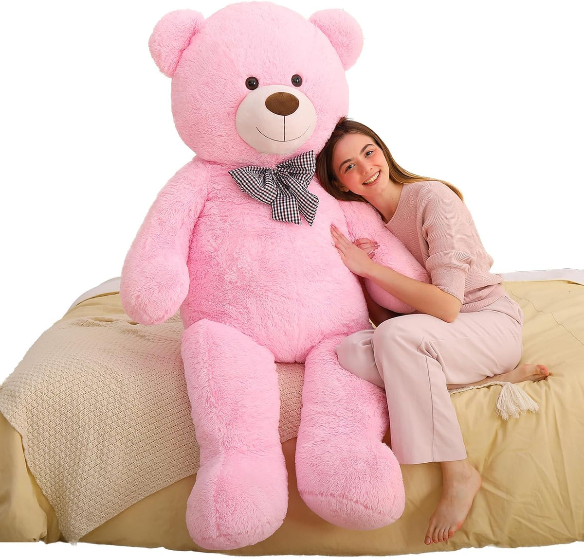 MaoGoLan - Oso de peluche gigante rosa de 6 pies de altura, tamaño...