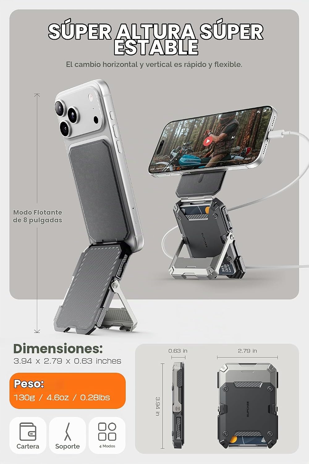 SUPCASE para cartera MagSafe con soporte, cartera magnética para ho...