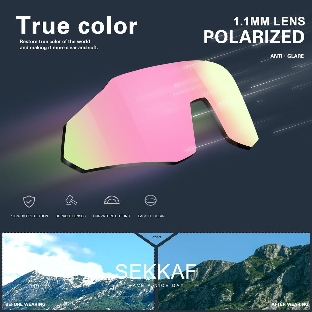 SEKKAF Gafas de sol deportivas polarizadas para hombres y mujeres,...