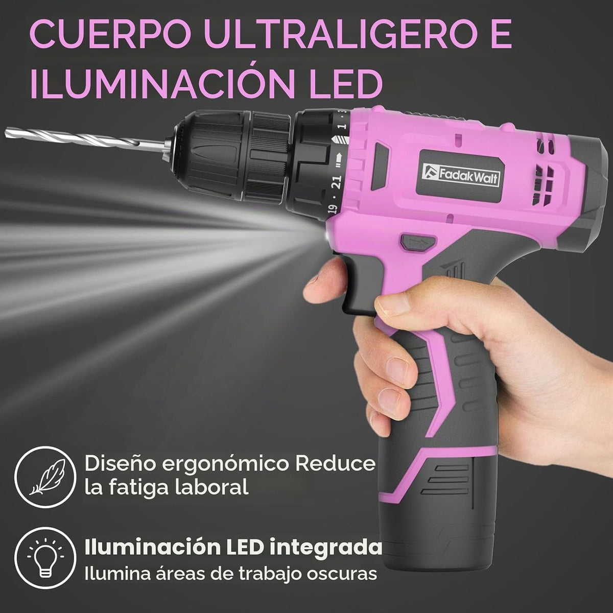 FADAKWALT Juego de taladro inalámbrico, juego de taladro eléctrico...