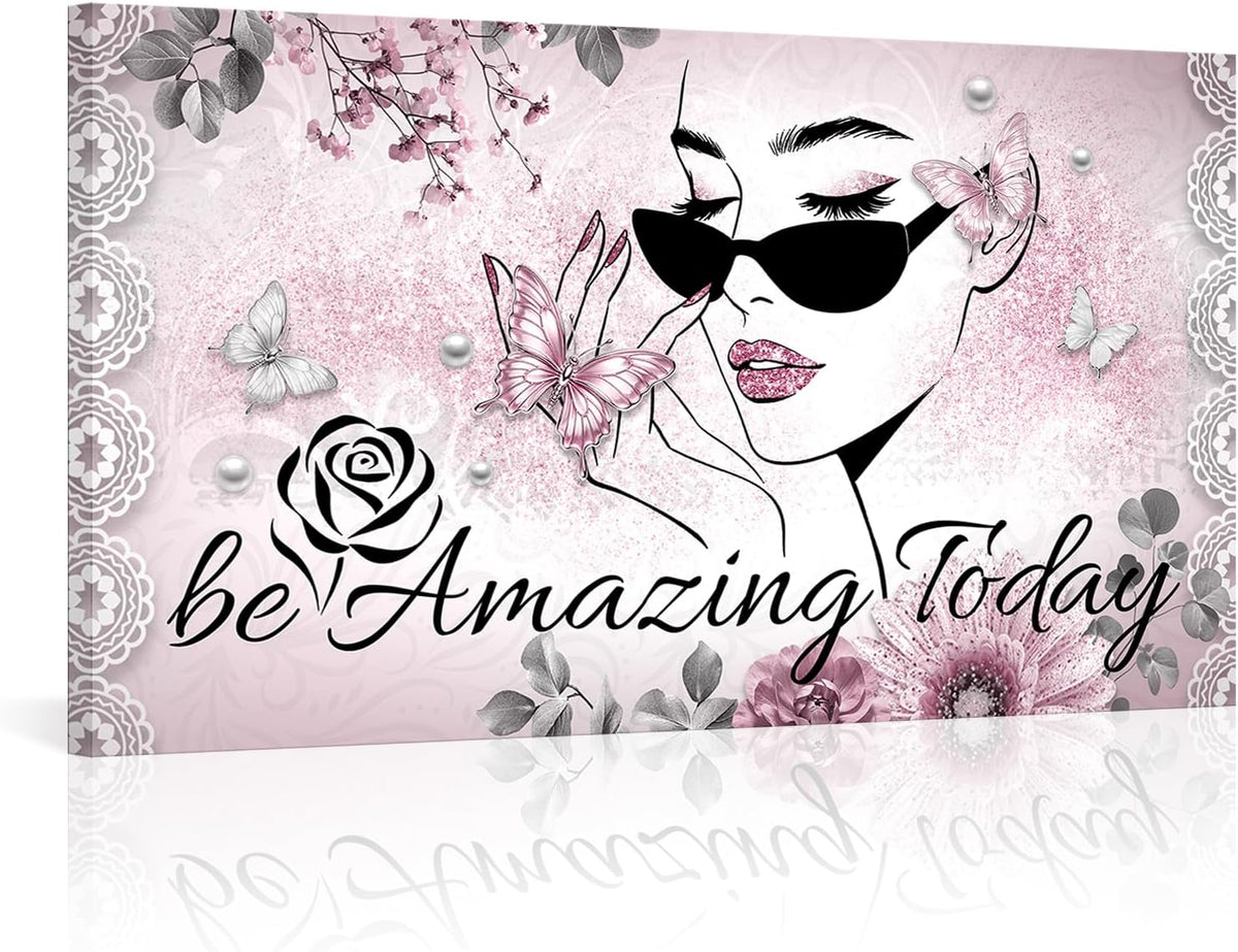 Biuteawal Arte de pared de moda para mujer, citas inspiradoras, imp...