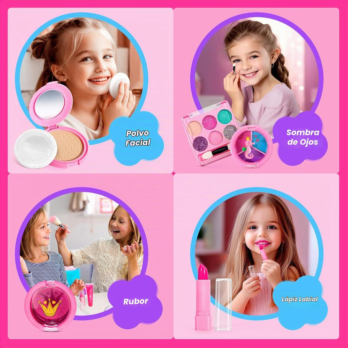 ULOVEME Kit de maquillaje real para niñas pequeñas - juguete de maq...