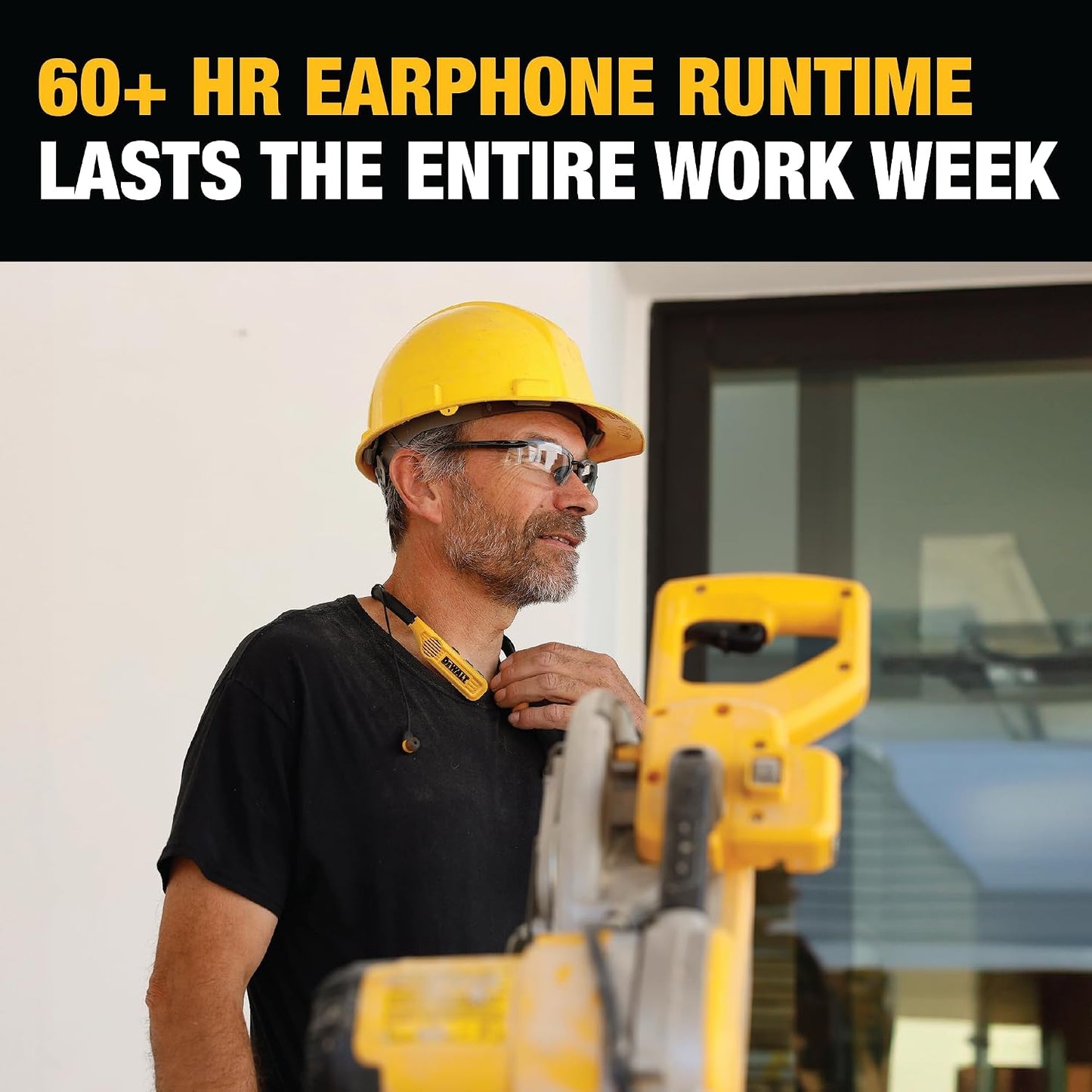 DEWALT Auriculares de cuello Bluetooth 2-en-1 de alta resistencia c...