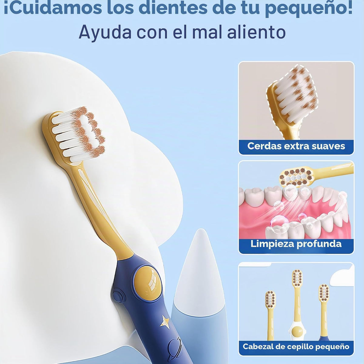 EASICUTI Cepillos de dientes extra suaves para niños pequeños 8 paq...