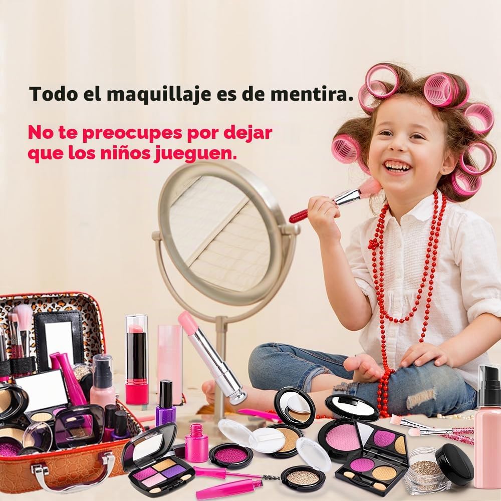 Kit de maquillaje para niñas \u2013 Juego de maquillaje de simulaci...