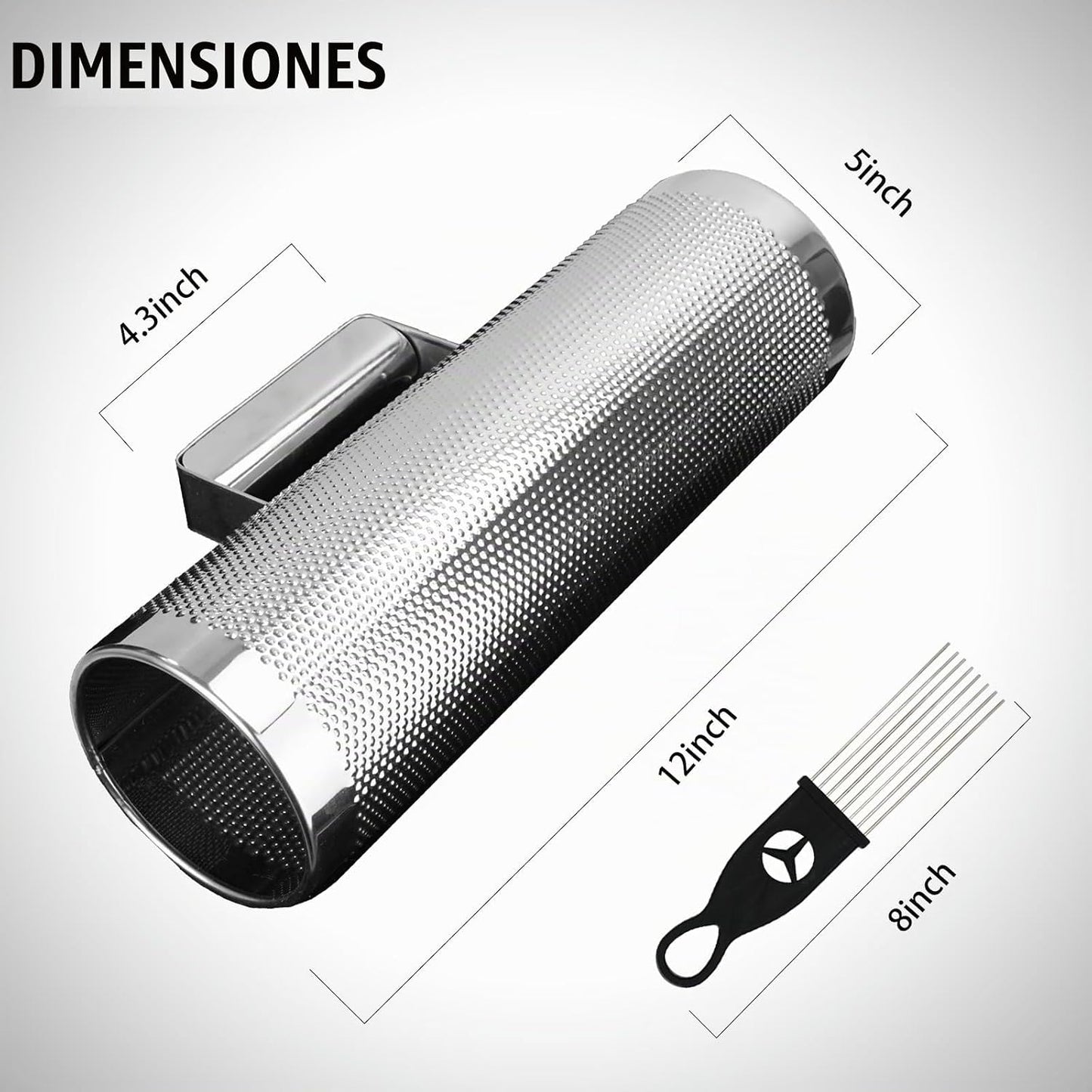 Soulmate Güiro de Instrumento 12"x5" de Acero Inoxidable, G...