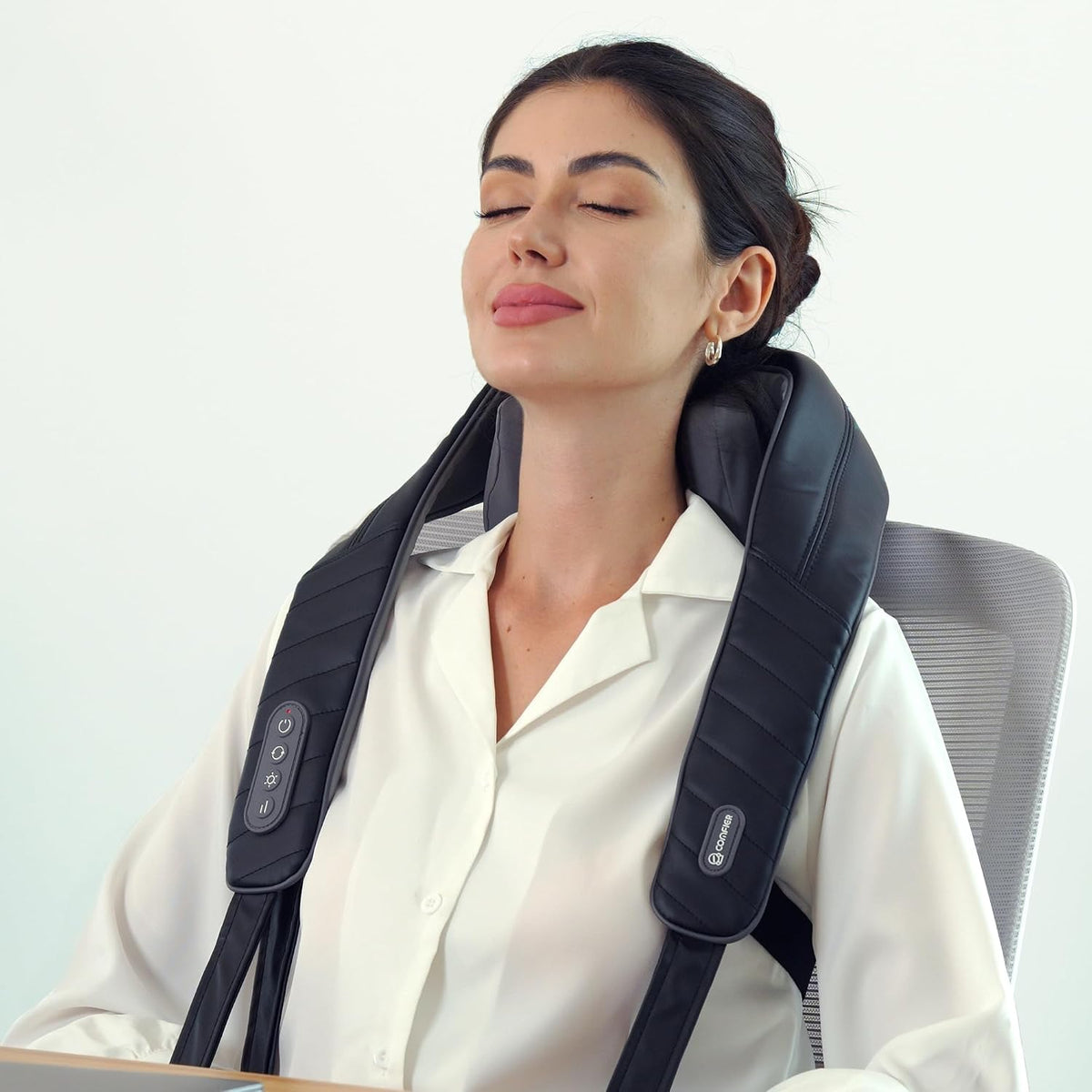 COMFIER Masajeador inalámbrico de cuello y hombros con calor, negro...