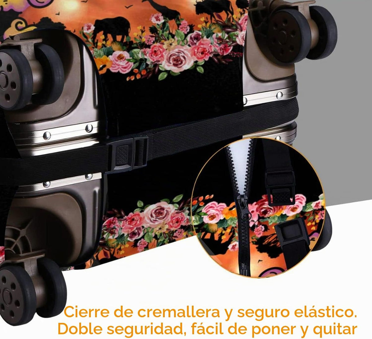 Hepmant Protector de maleta de viaje para mujer afroamericana, elás...