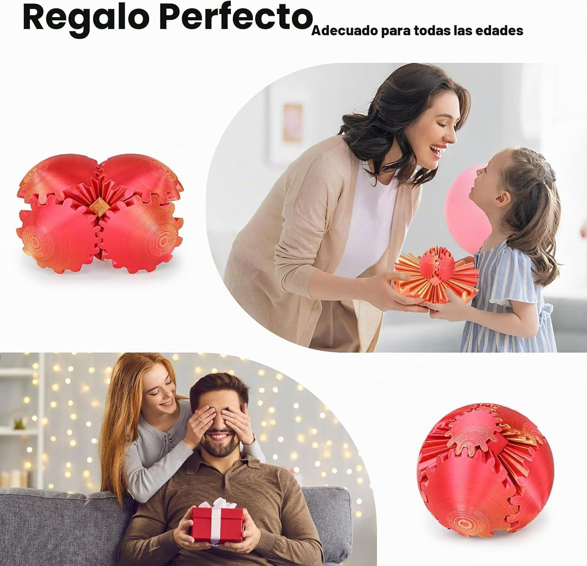 Bola de engranajes esférica 3D impresa, bola giratoria o cubo, jugu...