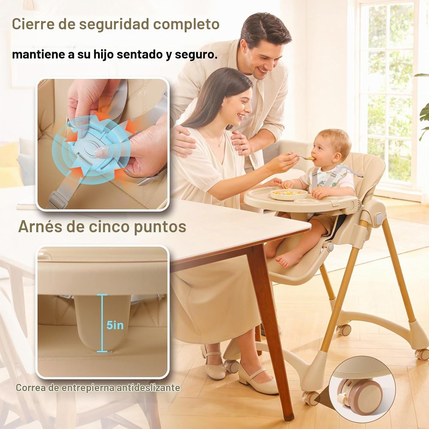 Sillas altas para bebés y niños pequeños, silla alta plegable con r...