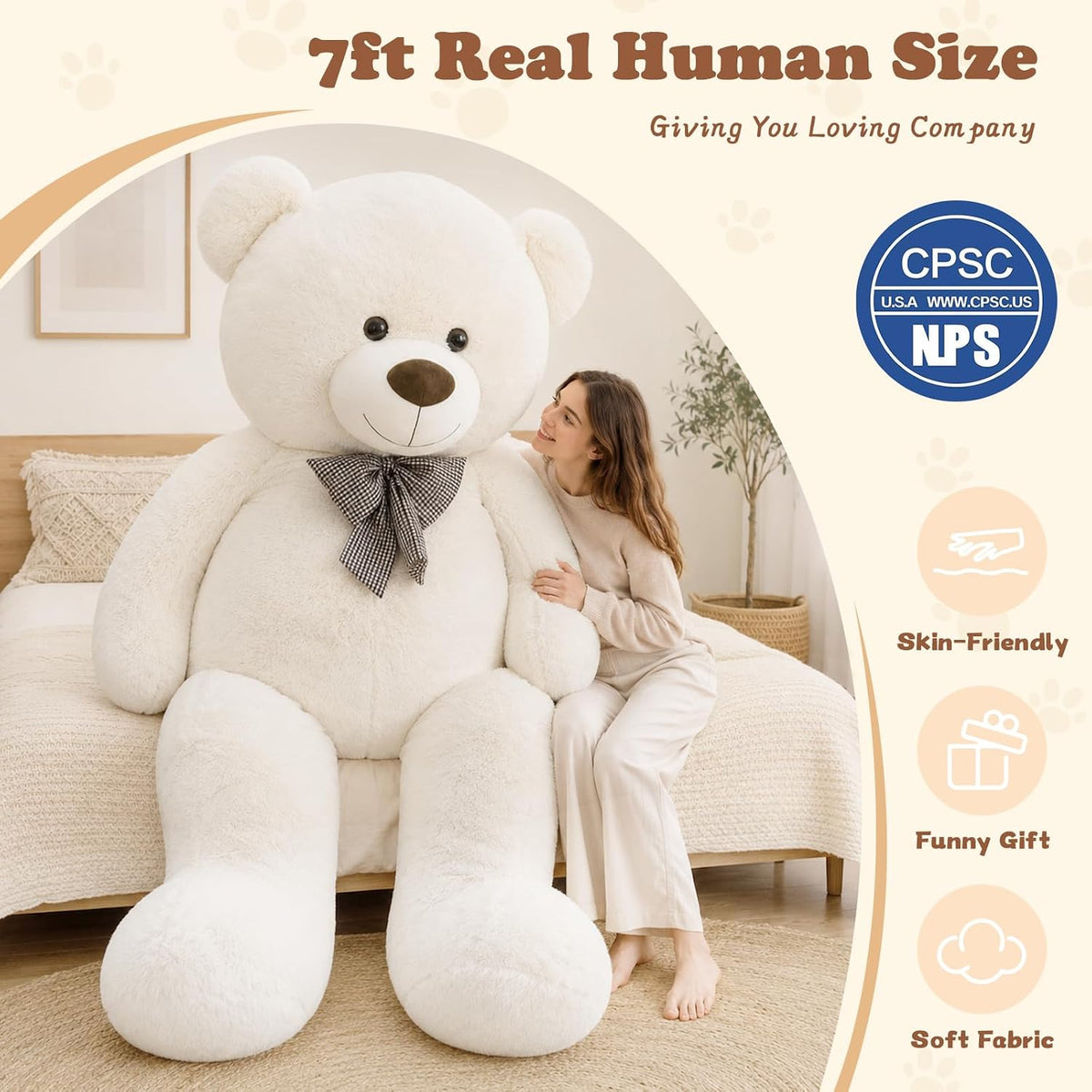 MaoGoLan Oso de peluche grande de 7 pies, animal de peluche de gran...