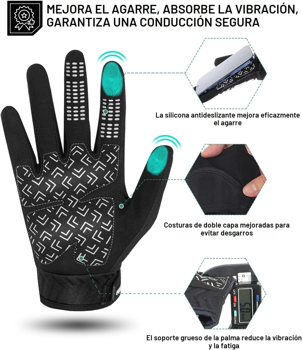 Guantes de motocicleta RIGWARL para hombres y mujeres con función t...