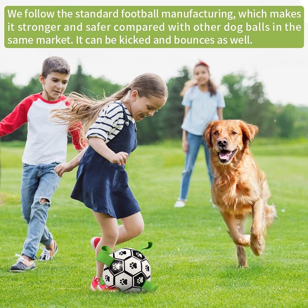 QDAN Juguetes grandes para perros, pelota de fútbol de 8 pulgadas p...