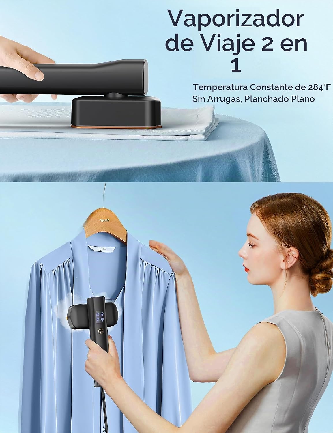 Sundu Vaporizador portátil 2 en 1 para ropa | Calentamiento rápido...