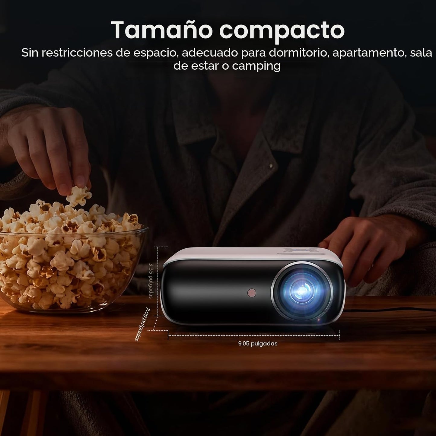 HAPPRUN Proyector inteligente para exteriores Native 1080P estándar...