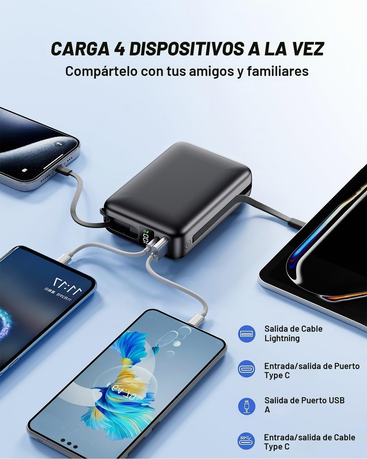 Cargador portátil 50000mAh, PD22.5W Banco de energía de carga rápid...