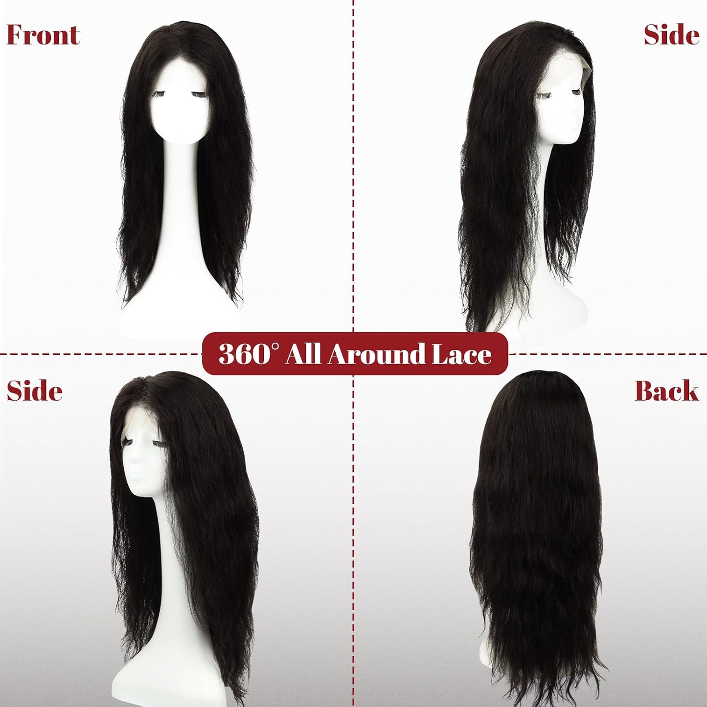 SAFIRENY Pelucas de cabello humano de 13 x 4 pulgadas, 24 pulgadas,...