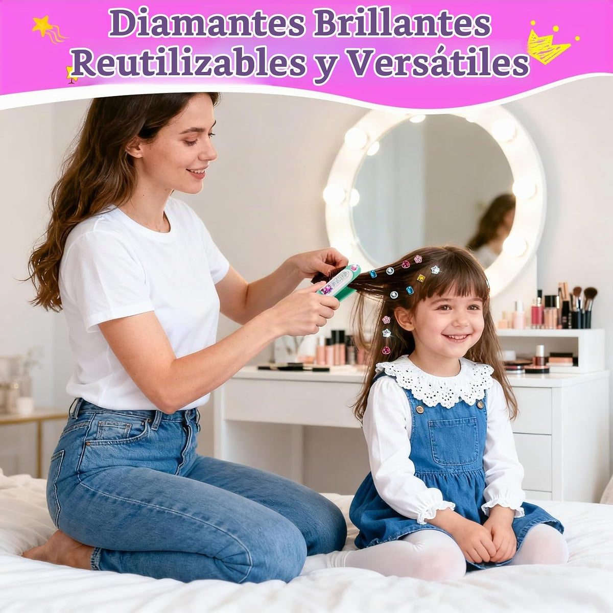 kidzkube Kit de sellos de gemas para el cabello, joyas brillantes p...