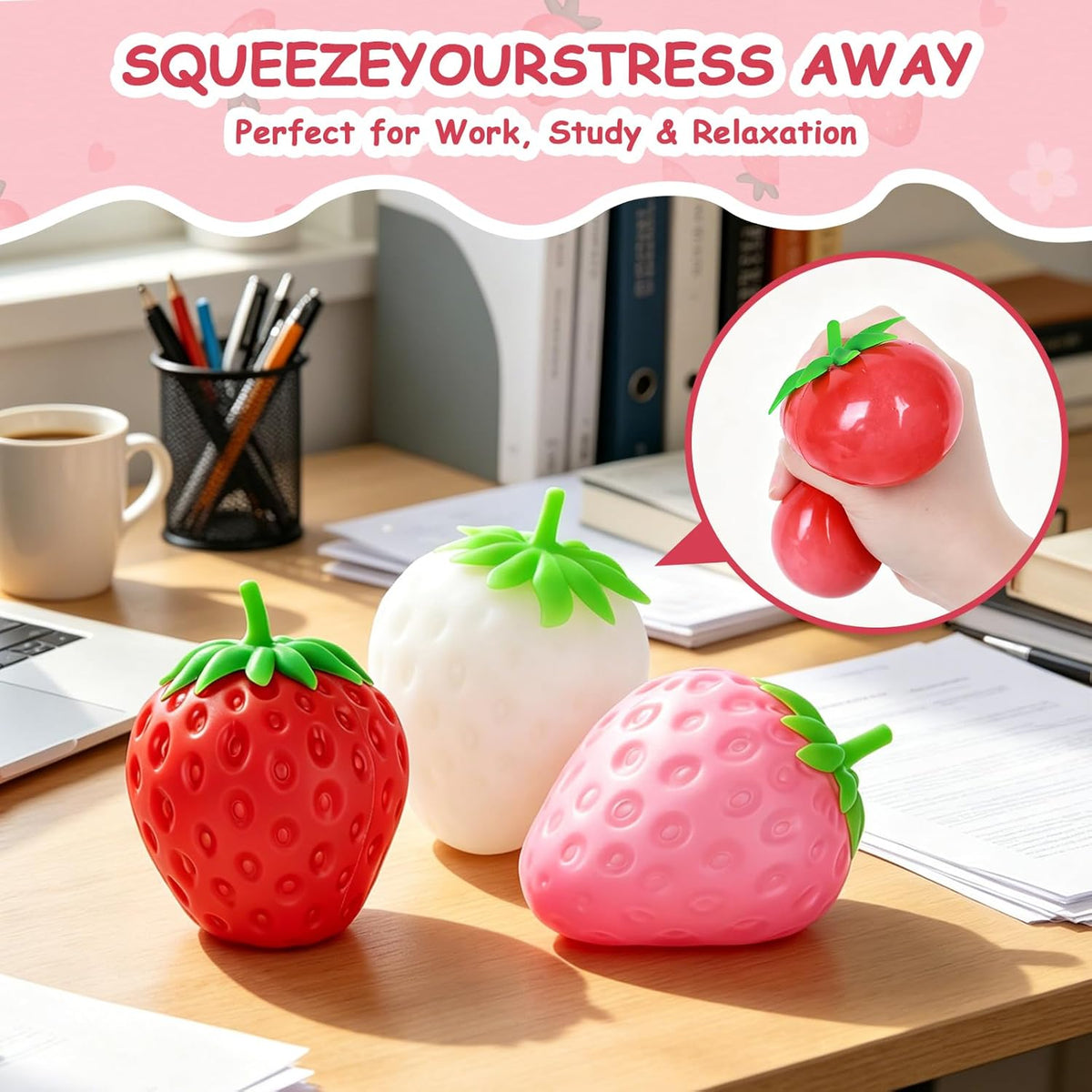 Juguete sensorial sensorial de fresa Squishy gigante gigante gigant...