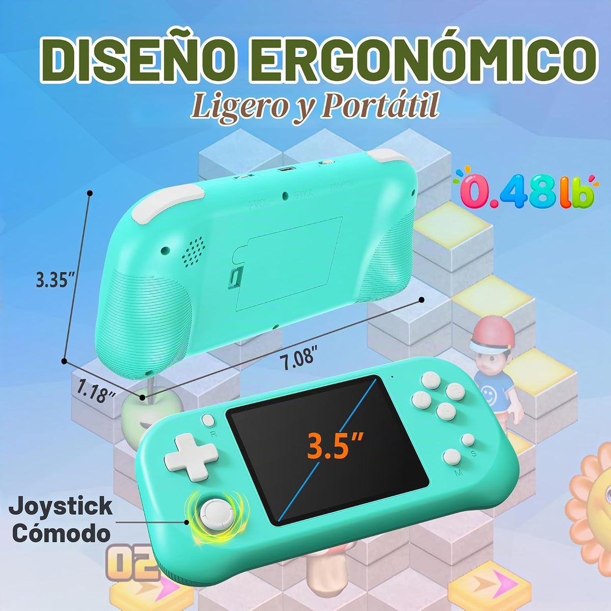 Beijue Juego Portátil para Niños con Pantalla IPS de 3.5'',...