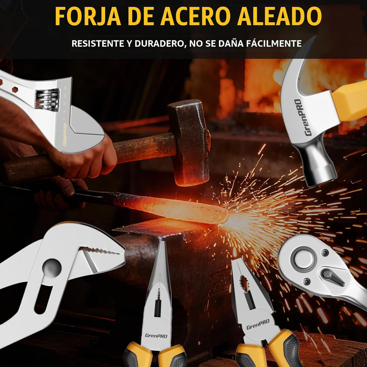 GRENPRO - Kit de herramientas de 218 piezas para el hogar, caja de...