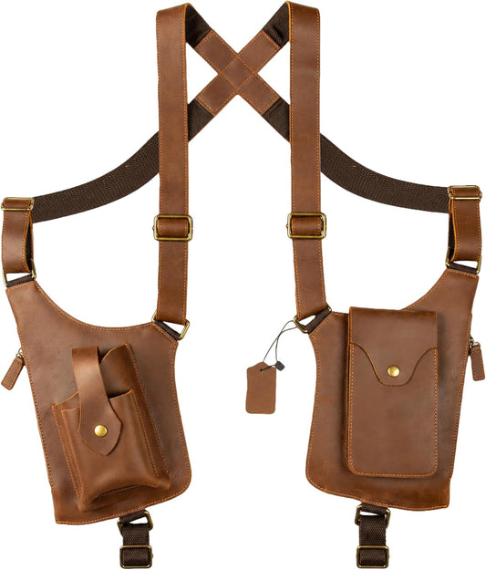 IBYADO Bolso de hombro con axila de cuero genuino para hombres y mu...