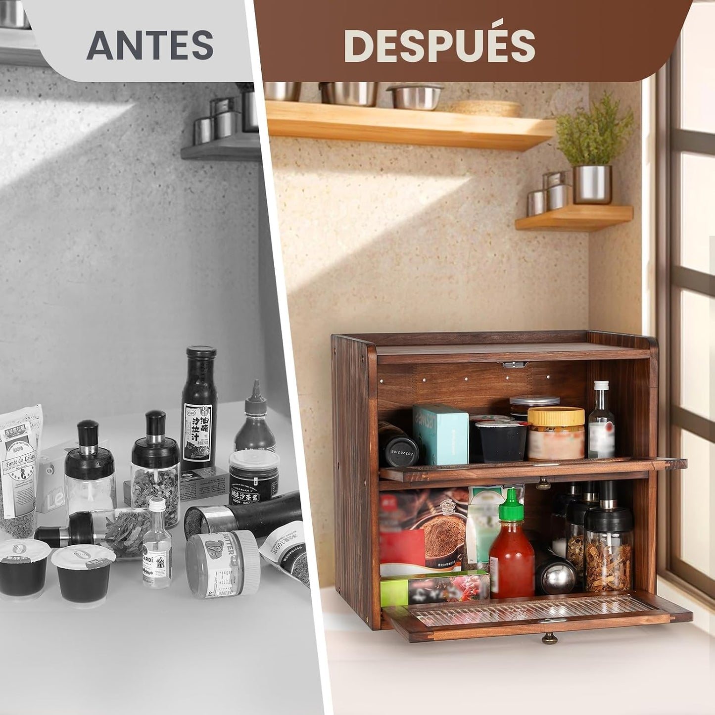 Sunhoo Panera para encimera de cocina, contenedor de almacenamiento...