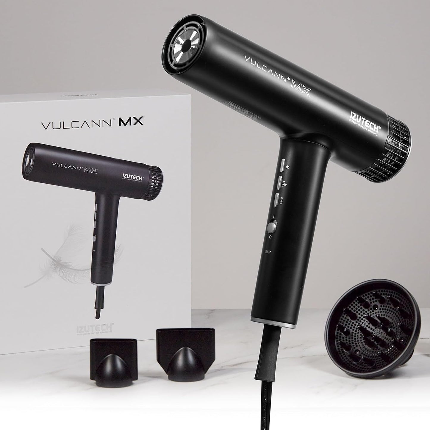 IZUTECH Vulcann MX 2.0 - Secador de pelo iónico con difusor, 1875 v...