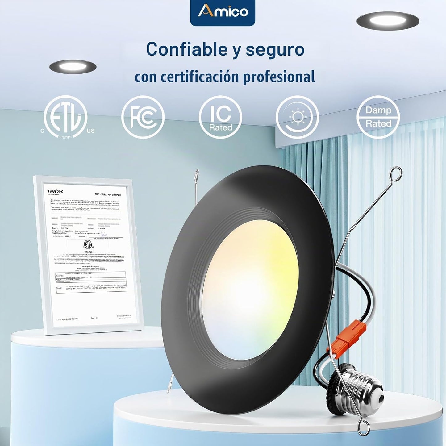 Amico Paquete de 24 unidades de iluminación LED empotrada de 5\/6 p...