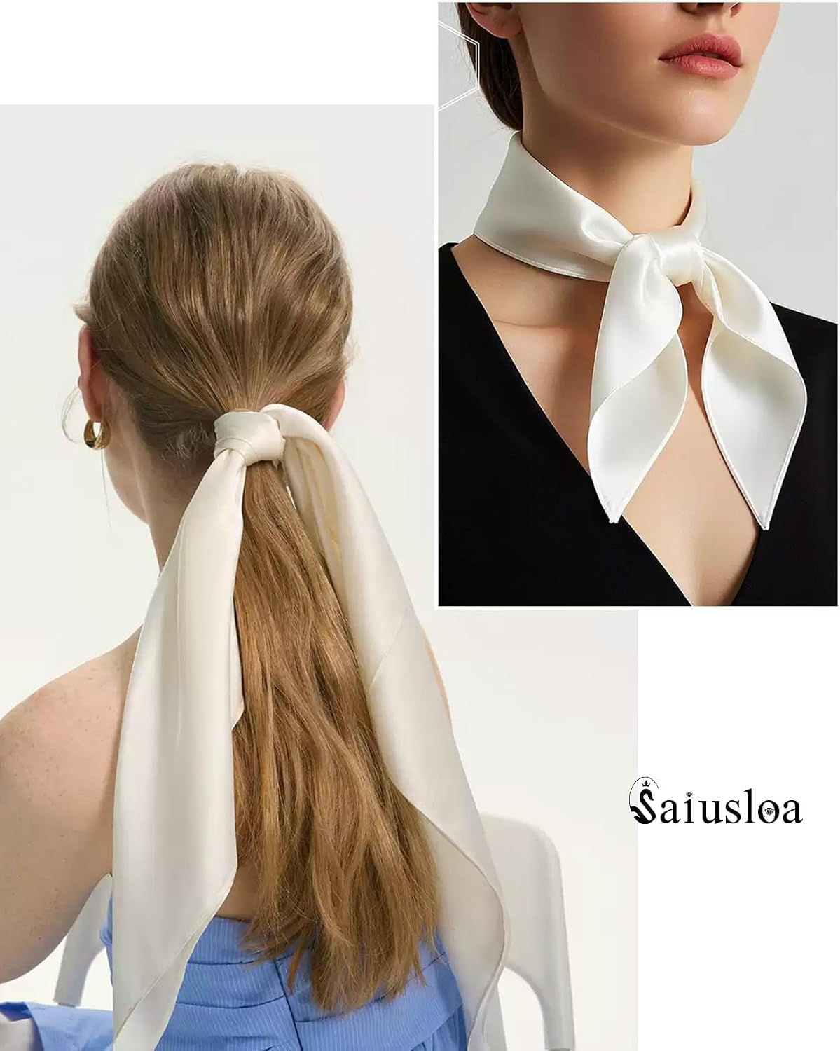 Saiusloa Bufanda de cuello de color sólido para mujer, bufanda cuad...