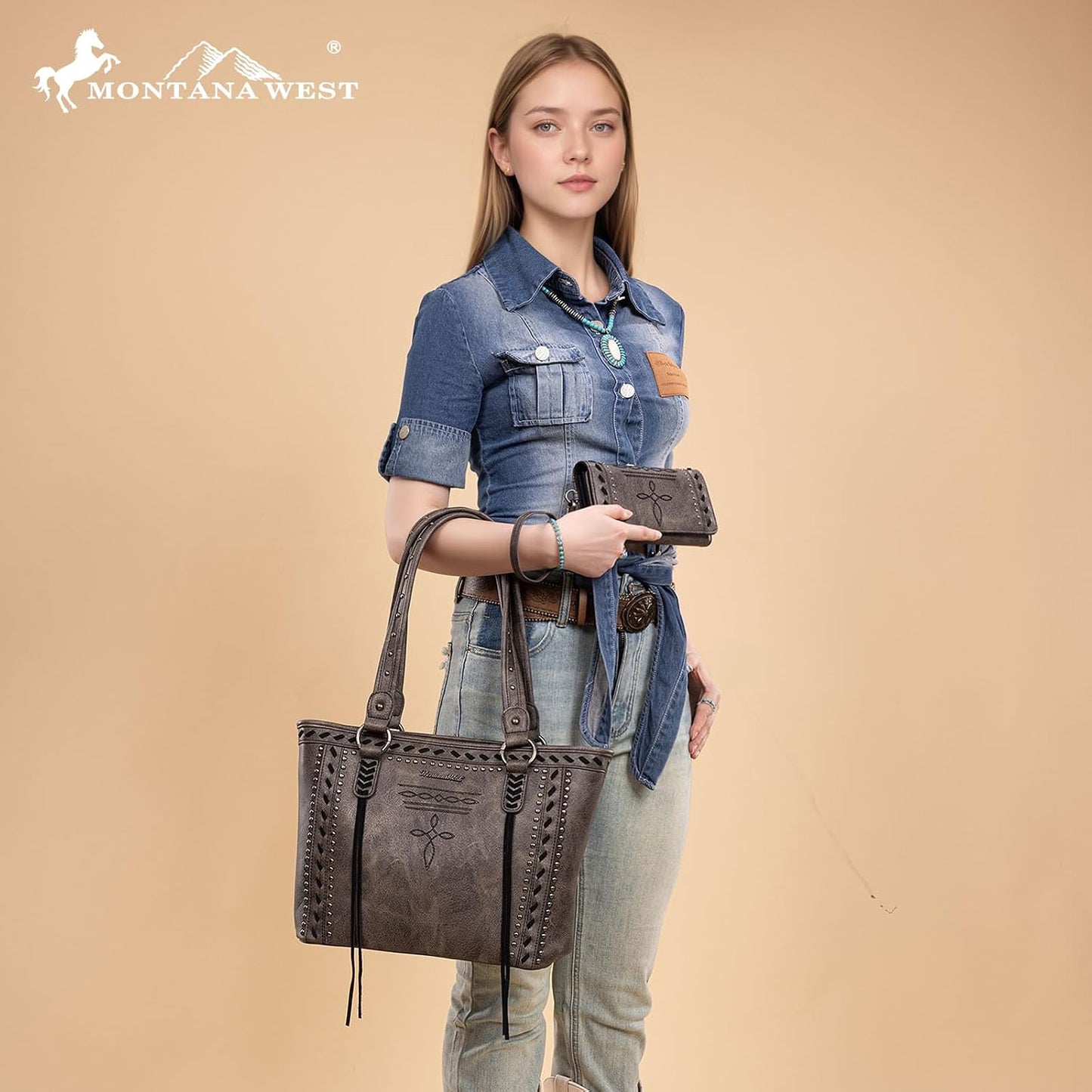 Montana West - Bolso tote de colección espiritual estilo western pa...