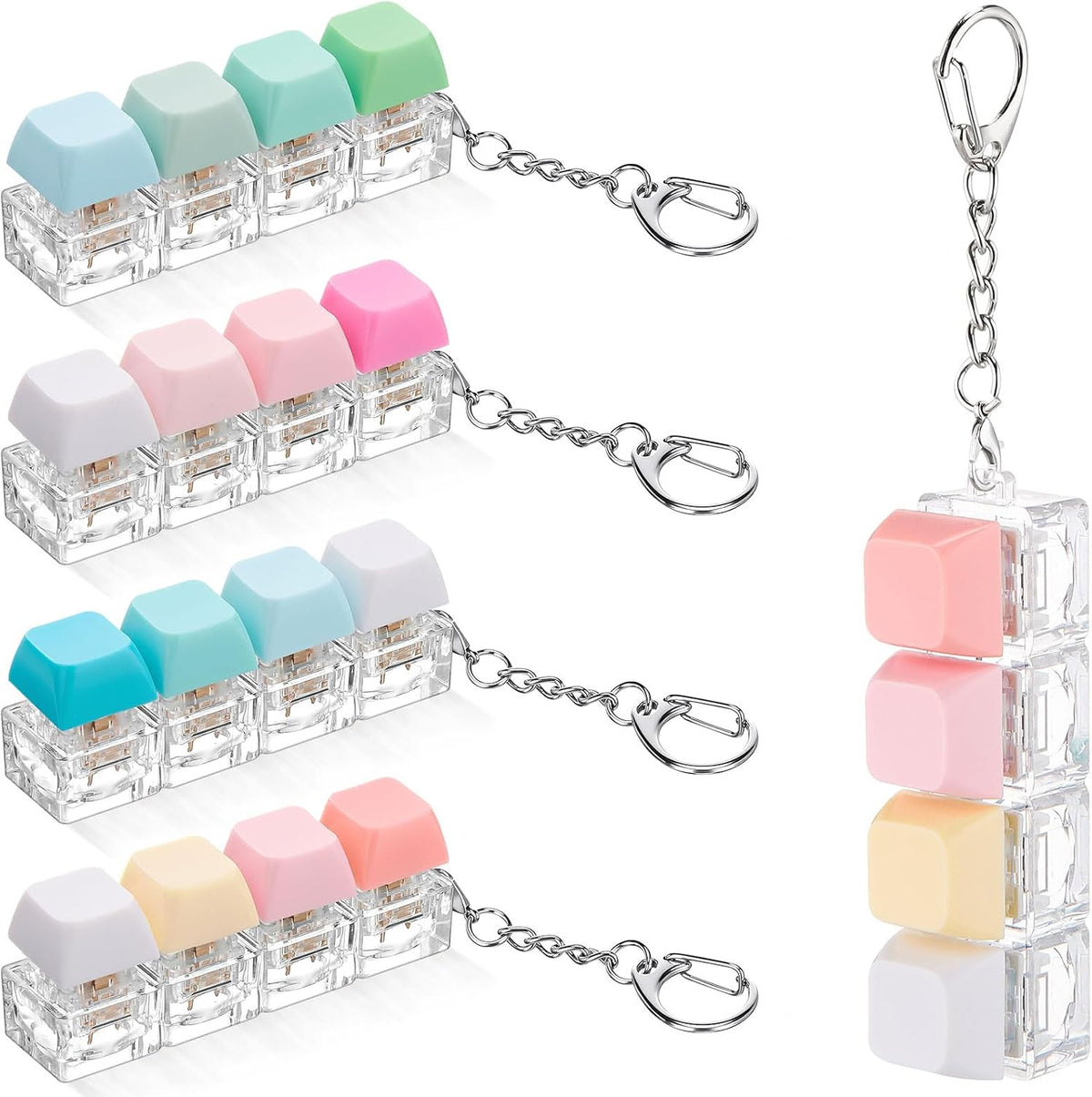Halloscume Juguete antiestrés con teclado, Rosa Azul | Llavero 4 en...