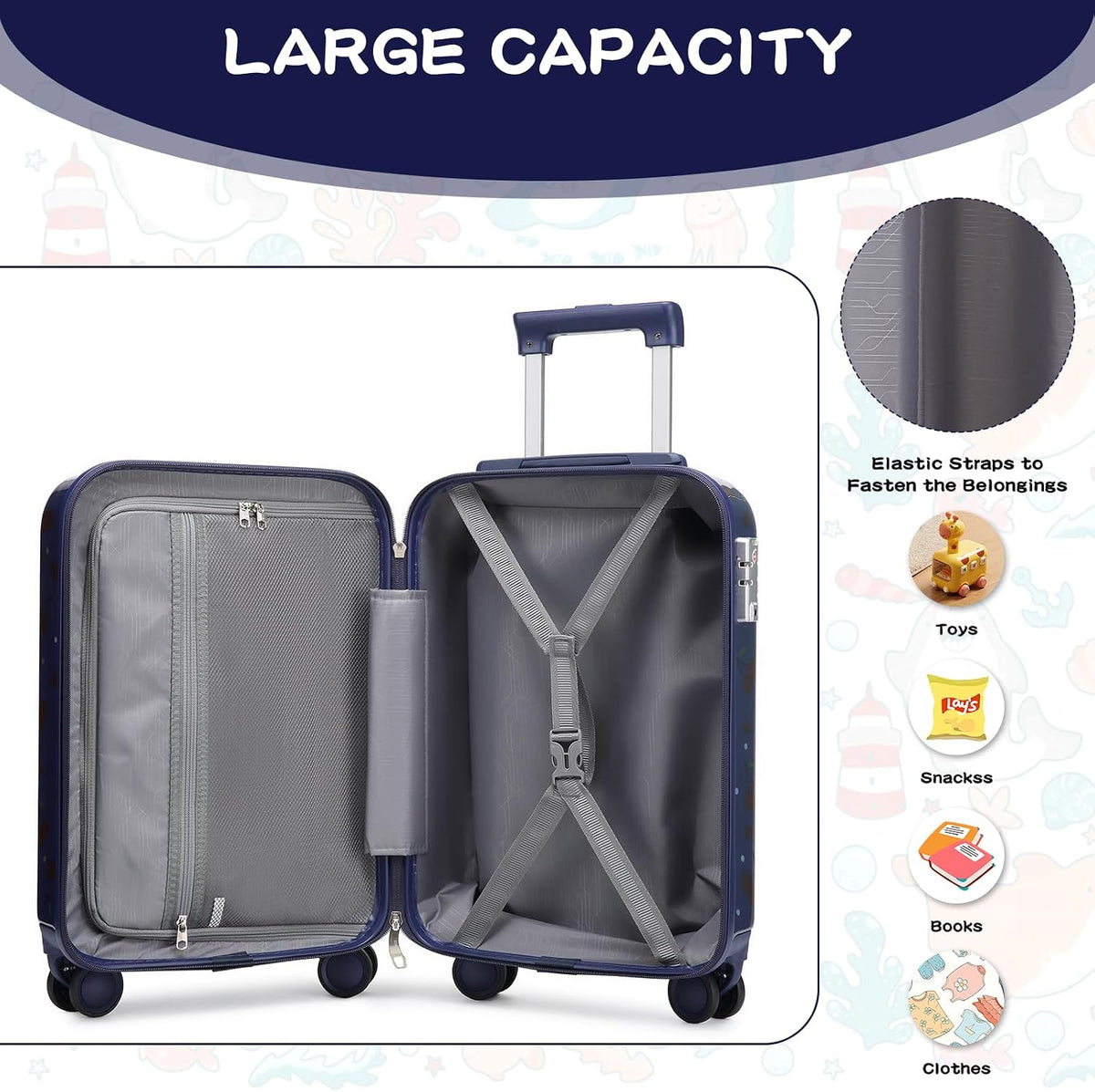 Somago Juego de equipaje para niños con mochila para niños y niñas,...