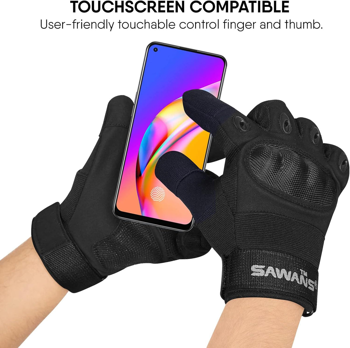 SAWANS Guantes de moto deportes de motocicleta dedo completo ATV eq...