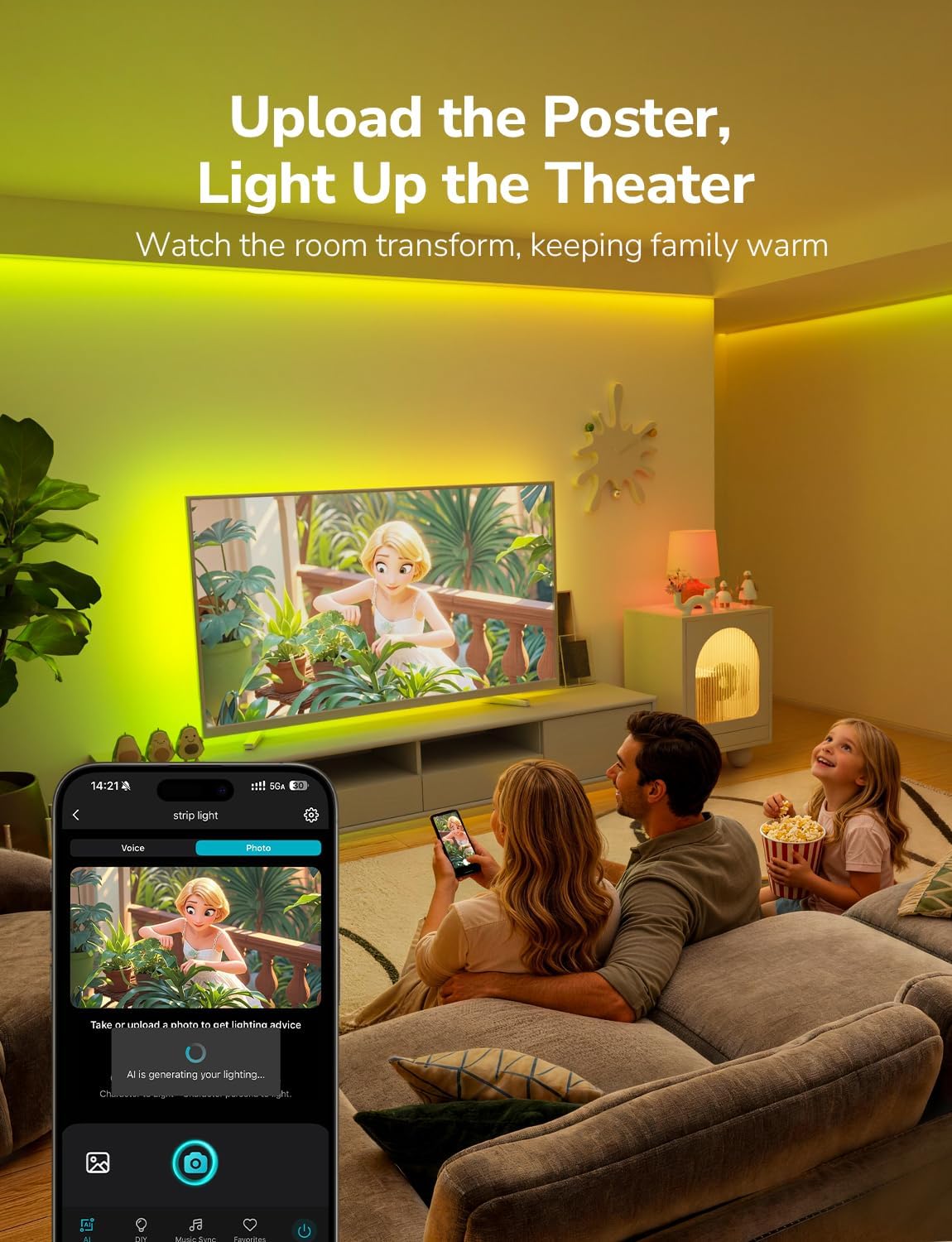 Lepro S1 - Tira de luces LED AI para dormitorio, tiras de luz RGB i...