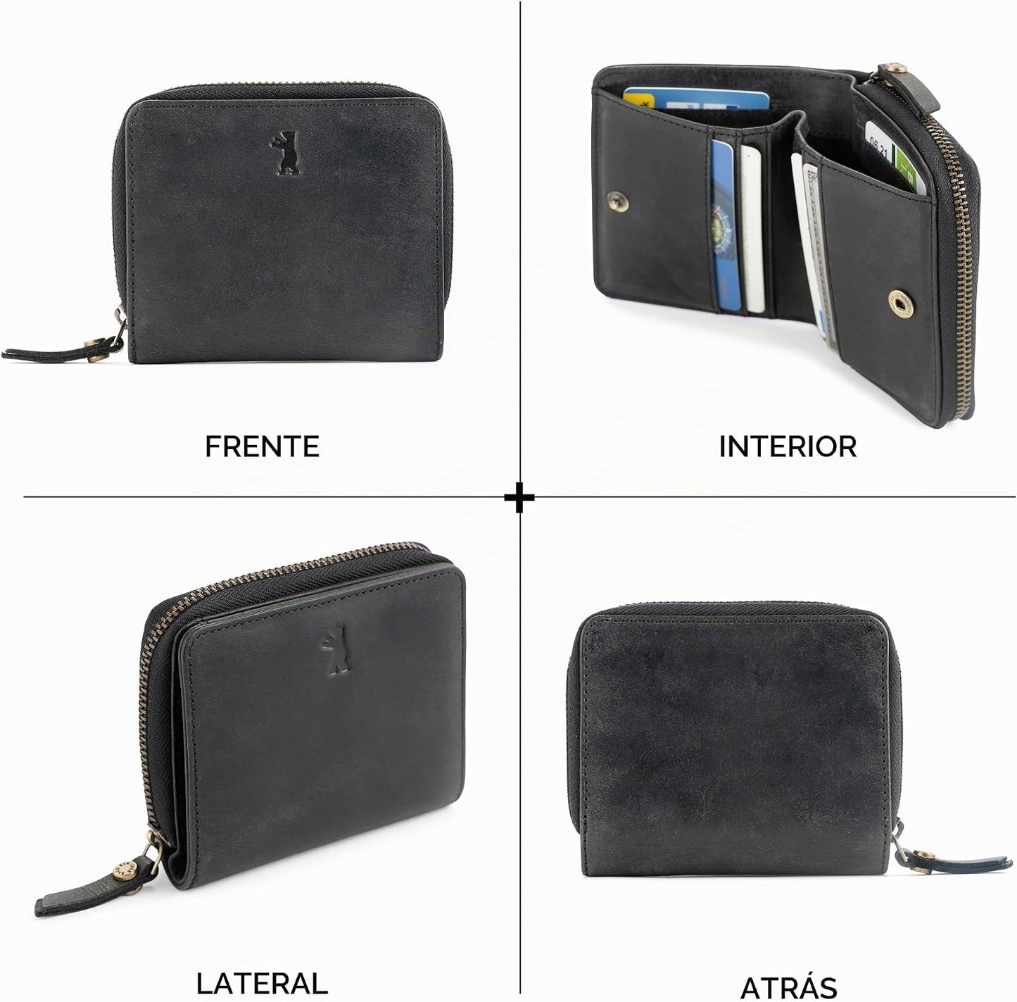 BERLINER BAGS Cartera pequeña de cuero genuino Sara, caja de regalo...