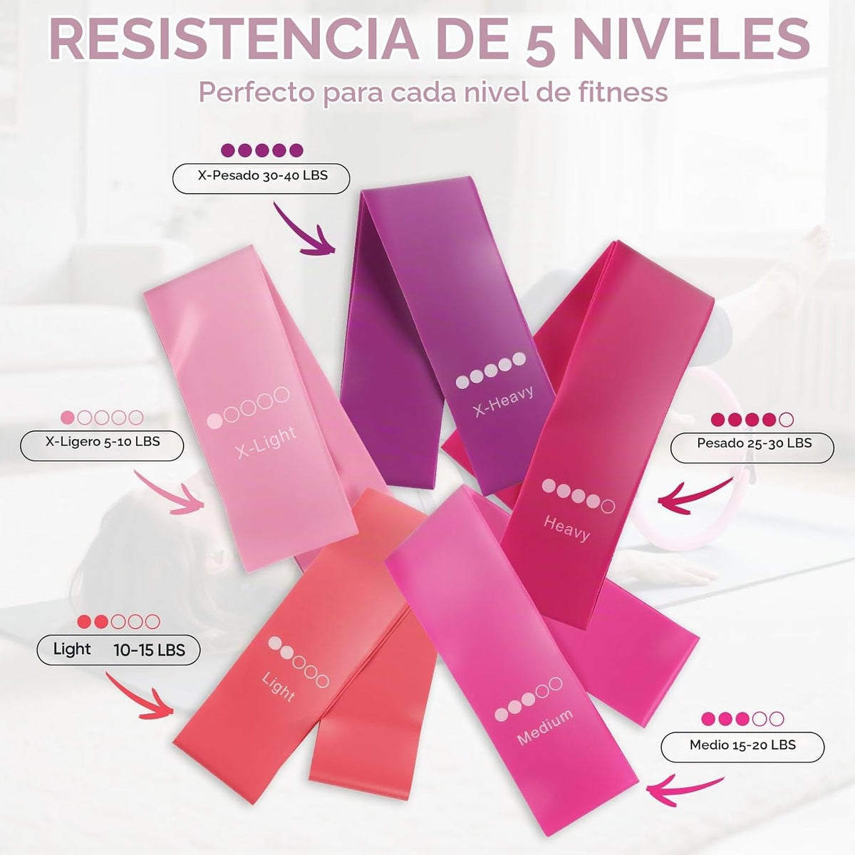 ElaraFit Home Juego de anillo y pelota de pilates para mujeres con...