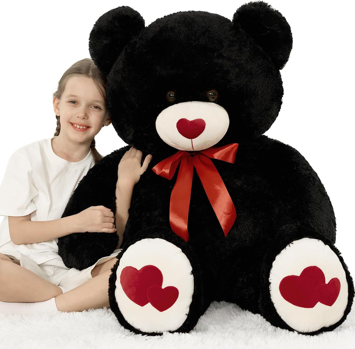 MaoGoLan Oso de Peluche Teddy Gigante Negro de 47", Gran Oso de...