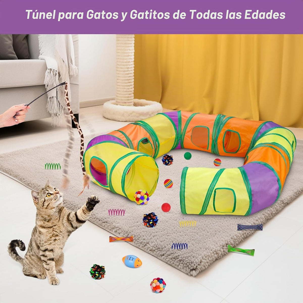 Retro Shaw Juguetes interactivos para gatos de interior, para gatos...