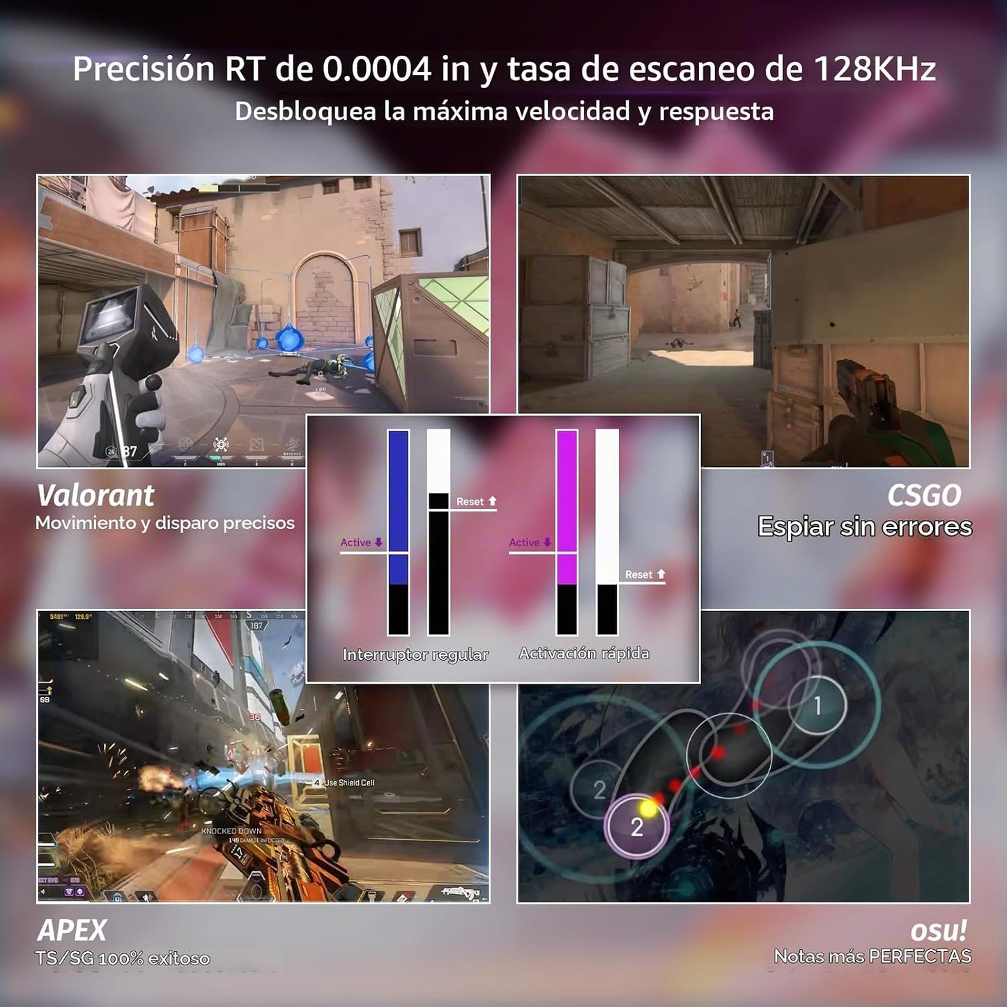 ATTACK SHARK X68 HE 8000Hz Teclado Rapid Trigger, 0.01mm de Precisi...