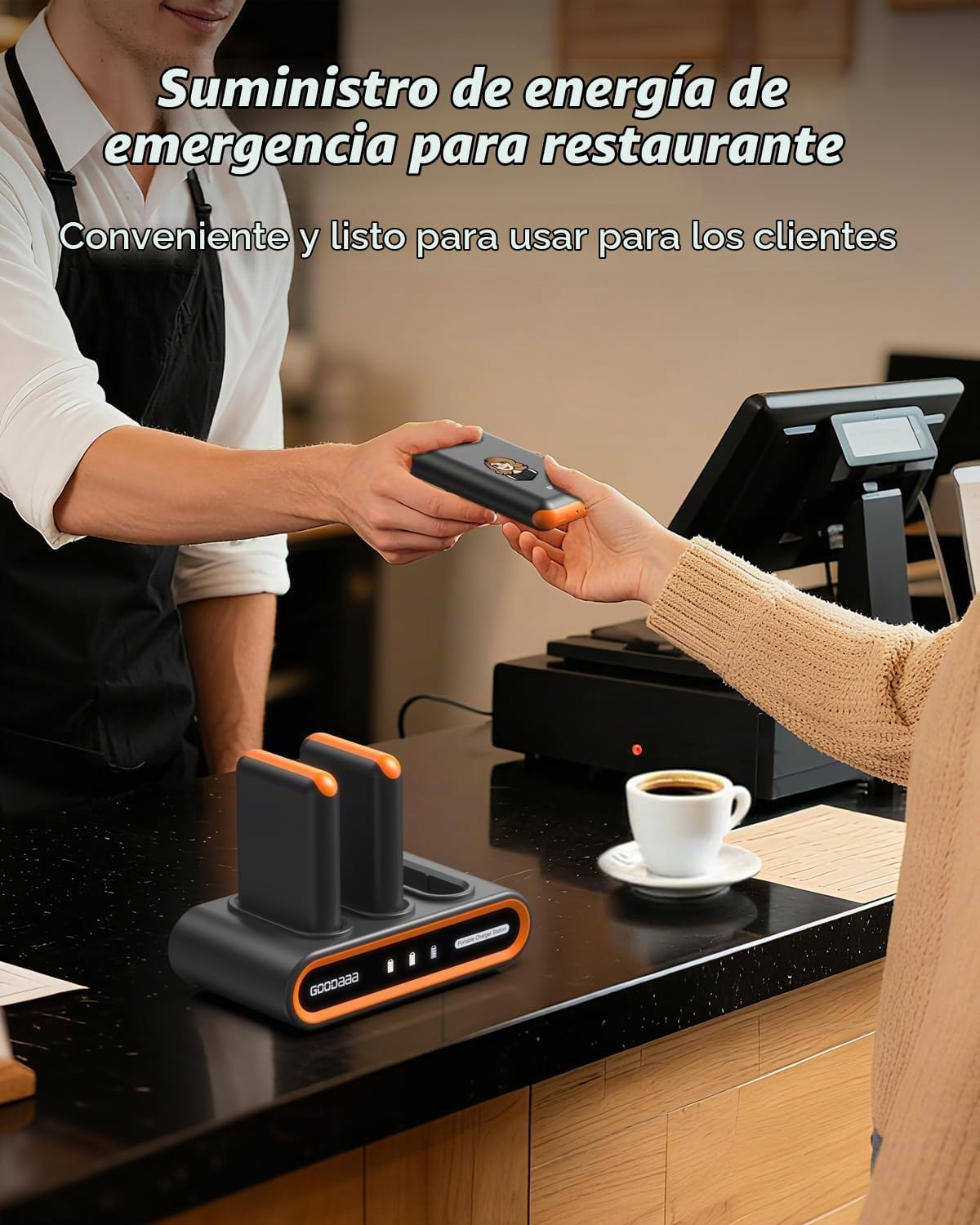 GOODaaa Cargador portátil, paquete de 3 cables integrados de banco...