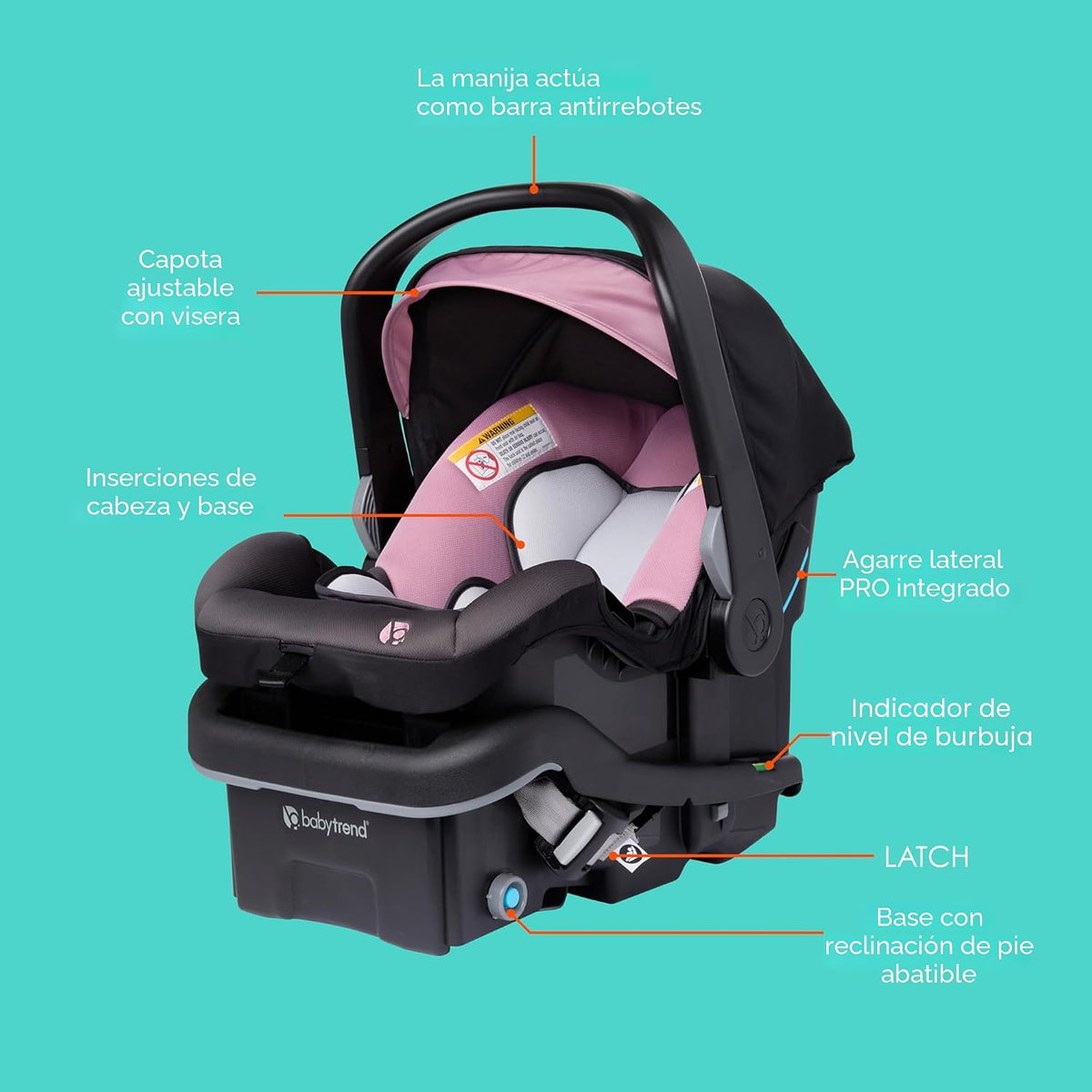 Baby Trend EZ-Lift™ PRO Asiento de auto para bebés, Dash Rose
