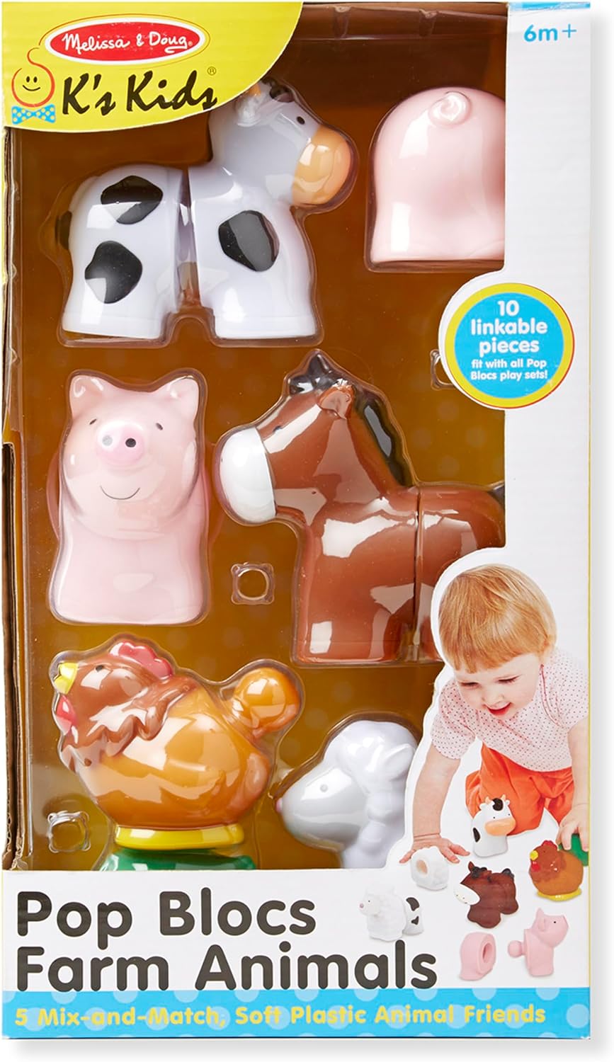 Bloques educativos Melissa &amp; Doug, Pop Baby Toy, 10 piezas cone...