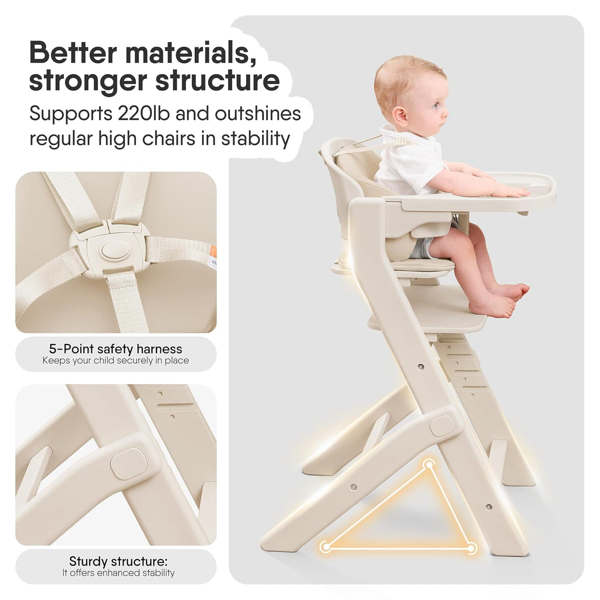 Obee Odee Trona de bebé totalmente lavable para bebés y niños peque...