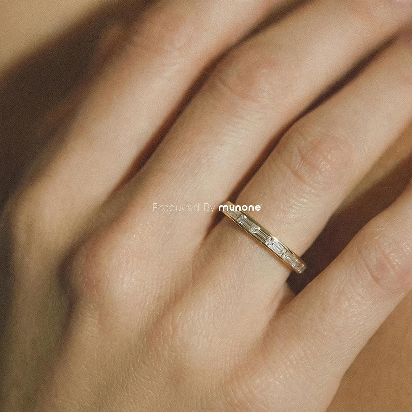 munone Anillos de boda de eternidad con circonita cúbica de corte e...