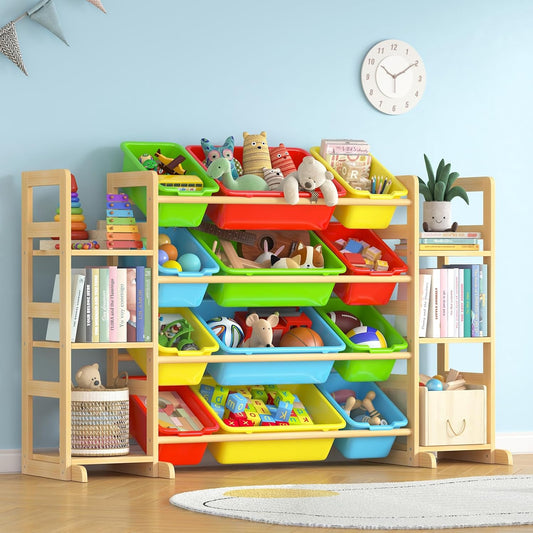 Ratulie Organizador grande de almacenamiento de juguetes para niños...